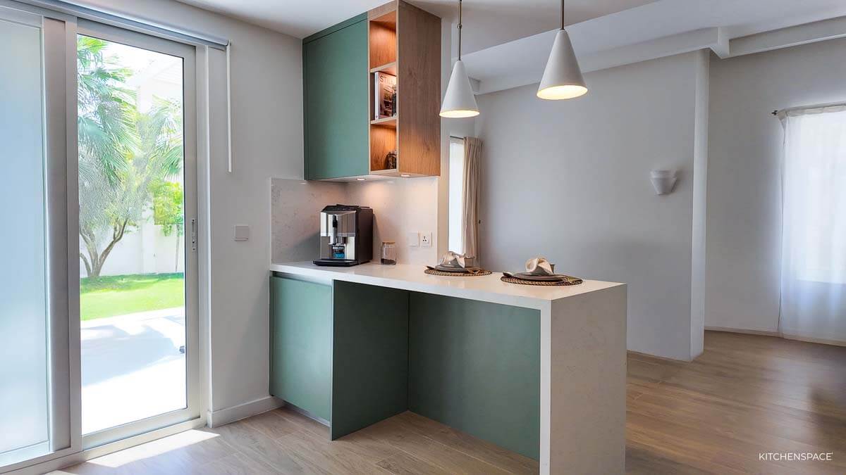 Sage Green with Wood Accent Kitchen 